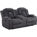  Manufacturer Color_Dark Grey -- Homelegance Phyllis Reclining Fabric Loveseat with Console IMAGE 1