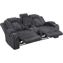  Homelegance Phyllis 8348DGY-2 Double Reclining Love Seat with Center Console and Cup Holders IMAGE 3