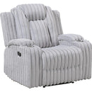  Homelegance Phyllis 8348GRY-1 Reclining Chair with Cup Holders IMAGE 1