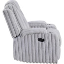  Homelegance Phyllis 8348GRY-1 Reclining Chair with Cup Holders IMAGE 3