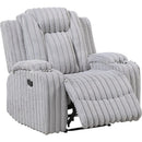  Homelegance Phyllis 8348GRY-1 Reclining Chair with Cup Holders IMAGE 6