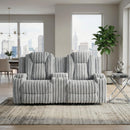  Homelegance Phyllis 8348GRY-2 Double Reclining Love Seat with Center Console and Cup Holders IMAGE 12
