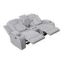  Homelegance Phyllis 8348GRY-2 Double Reclining Love Seat with Center Console and Cup Holders IMAGE 2