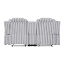  Homelegance Phyllis 8348GRY-2 Double Reclining Love Seat with Center Console and Cup Holders IMAGE 3