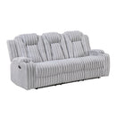  Homelegance Phyllis 8348GRY-3 Double Reclining Sofa with Cup Holders IMAGE 1