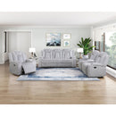  Homelegance Phyllis 8348GRY-3 Double Reclining Sofa with Cup Holders IMAGE 2