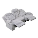 Homelegance Phyllis 8348GRY-3 Double Reclining Sofa with Cup Holders IMAGE 7