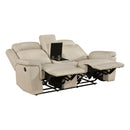  Homelegance 8379BEG-2 Double Reclining Love Seat with Center Console and Receptacles IMAGE 2