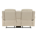  Homelegance 8379BEG-2 Double Reclining Love Seat with Center Console and Receptacles IMAGE 4
