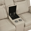  Homelegance 8379BEG-2 Double Reclining Love Seat with Center Console and Receptacles IMAGE 6