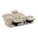 Homelegance 8379BEG-3 Double Reclining Sofa IMAGE 2