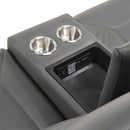  Homelegance 8379DGY-2 Double Reclining Love Seat with Center Console and Receptacles IMAGE 10