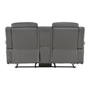  Homelegance 8379DGY-2 Double Reclining Love Seat with Center Console and Receptacles IMAGE 4