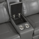  Homelegance 8379DGY-2 Double Reclining Love Seat with Center Console and Receptacles IMAGE 7