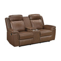  Manufacturer Color_Camel -- 8379TBR-2 Double Reclining Love Seat with Center Console and Receptacles IMAGE 1