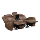  Homelegance 8379TBR-2 Double Reclining Love Seat with Center Console and Receptacles IMAGE 2