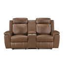  Homelegance 8379TBR-2 Double Reclining Love Seat with Center Console and Receptacles IMAGE 3