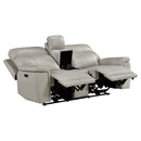  Homelegance Celestia 9199TPE-2PWH Power Double Reclining Love Seat with Power Headrest and Center Console IMAGE 2