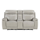  Homelegance Celestia 9199TPE-2PWH Power Double Reclining Love Seat with Power Headrest and Center Console IMAGE 3