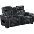  Manufacturer Color_Black -- Homelegance Cyber Power Reclining Leather Loveseat with Console IMAGE 1