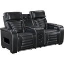  Homelegance Cyber 8344BLK-2PWHM Power Double Reclining Love Seat with Center Console and Power Headrest IMAGE 1