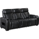  Homelegance Cyber 8344BLK-3PWHM Power Double Reclining Sofa with Drop-Down and Power Headrest IMAGE 1