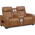  Manufacturer Color_Brown -- Cyber 8344BRW-2PWHM Power Double Reclining Love Seat with Console and Power Headrest IMAGE 1