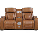  Homelegance Cyber 8344BRW-2PWHM Power Double Reclining Love Seat with Console and Power Headrest IMAGE 2