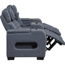  Homelegance Cyber 8344BUE-2PWHM Power Double Reclining Love Seat with Console and Power Headrest IMAGE 7