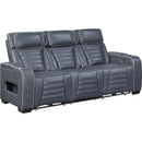  Homelegance Cyber 8344BUE-3PWHM Power Double Reclining Sofa with Drop-Down and Power Headrest IMAGE 1