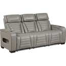  Homelegance Cyber 8344GRY-3PWHM Power Double Reclining Sofa with Drop-Down and Power Headrest IMAGE 1