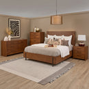 Flexsteel Lincoln Platform Bed & Bedroom Set (Warm Walnut)